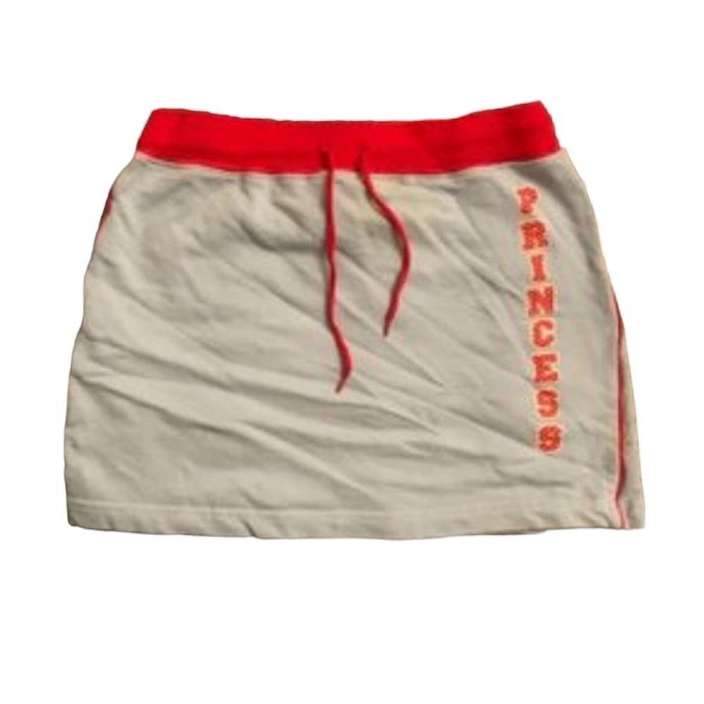 y2k vintage baby blue red glitter "princess' varsity mini skirt by speechless